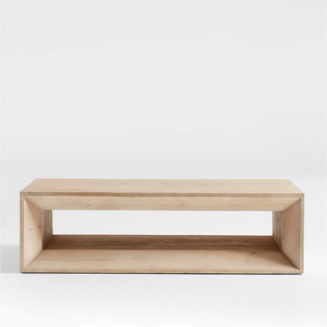 Vernon Rectangular Natural 56" Coffee Table + Reviews | Crate and Barrel Coffee Table Crate And Barrel, Coffee Table With Stools, Natural Coffee Table, Round Coffee Table Modern, Coffee Table With Shelf, Natural Coffee, Coffee Table Rectangle, Oval Coffee Tables, Large Coffee Tables