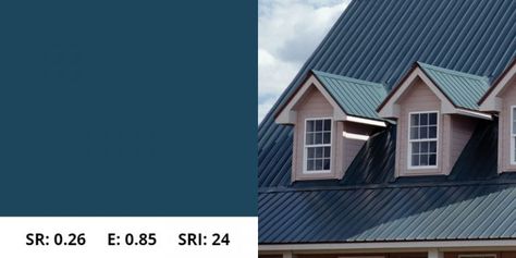 Tahoe-Blue-Metal-Roof Blue Metal Roof, Roofing Colors, Metal Roof Houses, Metal Roof Colors, Steel Roof, Blue Roof, Stucco Walls, Metal Roofing, Roof Colors