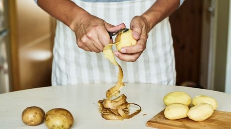 13 Potato Peeling Hacks You'll Wish You Knew Sooner Pumpkin Recipes Healthy, How To Store Potatoes, Potato Skin, Cooking Tomatoes, Potato Skins, Peeling Potatoes, Healthy Pumpkin, Vegetable Peeler, Tasting Table