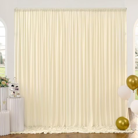 PRICES MAY VARY. 1. You will receive 2 Panels 5ftx8ft Champagne Backdrop Curtains Drapes. Totally 10FT(Width) x 8FT(Height). 2. Wrinkle Free Fabric: Soft & Smooth; Drape Nicely; Washable; Ironable; Durable. You can keep it for future events. The soft fabric backdrops are perfect to create beautiful folds or leave it flowing loose onto the floor. 3. Easy to Hang ON: Each curtain panel comes with 4 inch rod pocket on top, fit up to any standard rods. (Please note: Dropback Curtains Only,No Backdro Champagne Backdrop, Event Photo Backdrop, Flower Props, Wedding Party Photography, Backdrop Curtains, Photo Studio Lighting, Fabric Backdrops, Party Streamers, Balloons Party