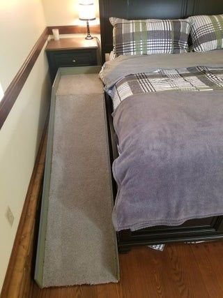 Basic Bed Ramp for a Small\older Dog : 9 Steps (with Pictures) Diy Dog Steps For Bed, Dog Bed Diy Large, Diy Dog Steps, Diy Raised Dog Bed, Dog Ramp Diy, Basic Bed, Dog Steps For Bed, Dog Beds For Large Dogs, Dog Ramp For Bed