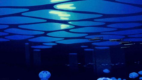 Blue Tumblr Aesthetic, Ghibli Water, Blue Aesthetic Tumblr, Animated Banners, Icon Gif, Twitter Header Pictures, Blue Banner, Tumblr Aesthetic, Banner Gif