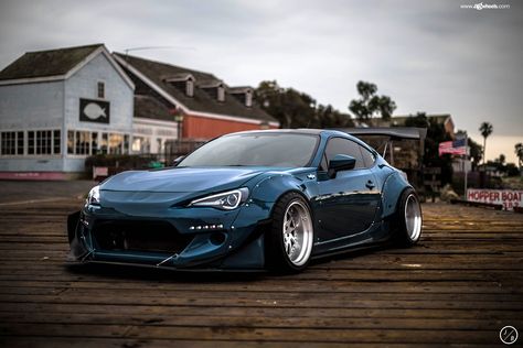 Scion FR-S with a Full Body Kit By Rocket Bunny and Aggressive Stance Brz Wide Body Kit, Brz Car, Mustang Tuning, Avant Garde Wheels, Rocket Bunny, Cool Motorcycle Helmets, Scion Frs, Dream Car Garage, Wide Body Kits