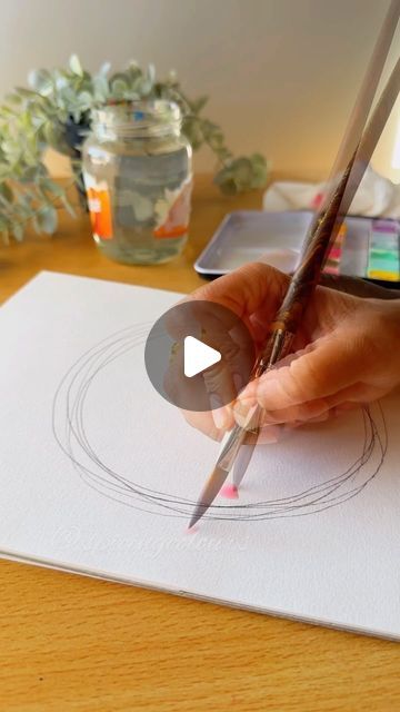 Calligraphy With Watercolor, Quick Watercolor Ideas, Water Color Painting Ideas For Beginners Step By Step, Watercolour Easy Painting, Simple Watercolour Ideas, Watercolor Tutorials For Beginners, Scorpio Watercolor, Water Coloring Art, Watercolor Art Videos