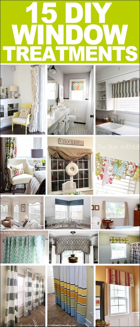 15 DIY window treatments Windows And Curtains, Diy Window Treatments, 15 Diy, Diy Window, Diy Curtains, Decoration Design, Window Coverings, Home Interior, Home Deco