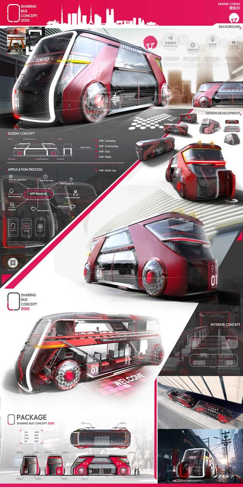 Bus Concept, Industrial Design Portfolio, Presentation Board Design, Future Transportation, Industrial Design Sketch, Container Design, Car Design Sketch, Concept Car Design, Truck Design