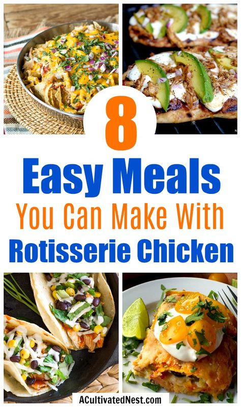 Rotisserie Chicken Uses, Make With Rotisserie Chicken, Rotisserie Recipes, Chicken Salad Wrap, Leftover Rotisserie, Leftover Rotisserie Chicken, Tasty Meals, Semi Homemade, Quick Dinners