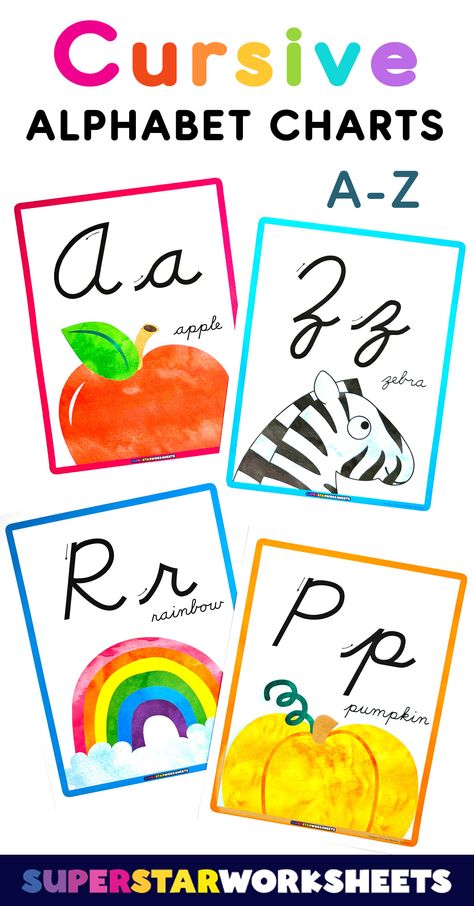 Free Printable Cursive Alphabet, Cursive Chart, Letters In Cursive, Cursive Alphabet Printable, Cursive Letter F, Cursive Alphabet Chart, Lowercase Cursive Letters, Cursive Numbers, Uppercase Cursive