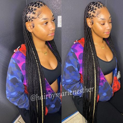 @hbmecollection 🇭🇹 on Instagram: “Criss-cross Fulani braids 😍 NOVEMBER IS NOW AVAILABLE TO BOOK : LINK IN BIO •••••••••••••••••••••••••••••••••••••••••••••••••••••••…” Hairstyles For Black Women Fulani, Black Women Braids With Beads, Hair Braids With Curls, Faux Locs Black Women, Hairstyles Goddess Braids, Protective Hairstyles For Black Women, Braids Faux Locs, Locs Black Women, Hairstyle For Black Women