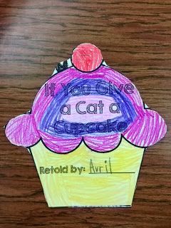 Freebie: If You Give a Cat a Cupcake retelling If You Give A Cat A Cupcake Preschool, If You Give A Cat A Cupcake Craft, If You Give A Cat A Cupcake, If You Give A Cat A Cupcake Activities, Reading Buddies, Laura Numeroff, Literature Activities, Author Study, Kindergarten Language Arts