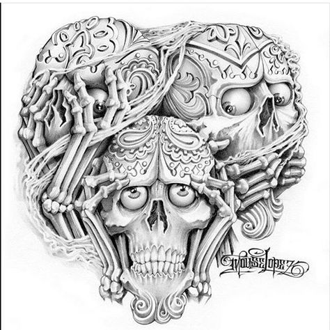 @worldofpencils post of the day. 'See no evil, Hear no evil, Speak no evil' - Pencil drawing by @mouse_lopez #worldofpencils #postoftheday #supportartists #theartisthemotive Mouse Lopez Art, Evil Tattoo Drawings, No Evil Tattoo, Lowrider Arte, Steampunk Coloring, Evil Skull Tattoo, Evil Tattoo, Chicano Style, Ancient Tattoo