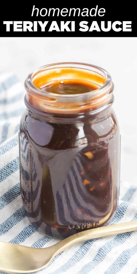 homemade teriyaki sauce in mason jar Homemade Teriyaki Sauce Easy, Wings Teriyaki, Simple Teriyaki Sauce, Amazing Easy Recipes, Teriyaki Sauce Recipe, Teriyaki Recipe, Ground Beef Pasta, Homemade Teriyaki Sauce, My Favorite Recipes