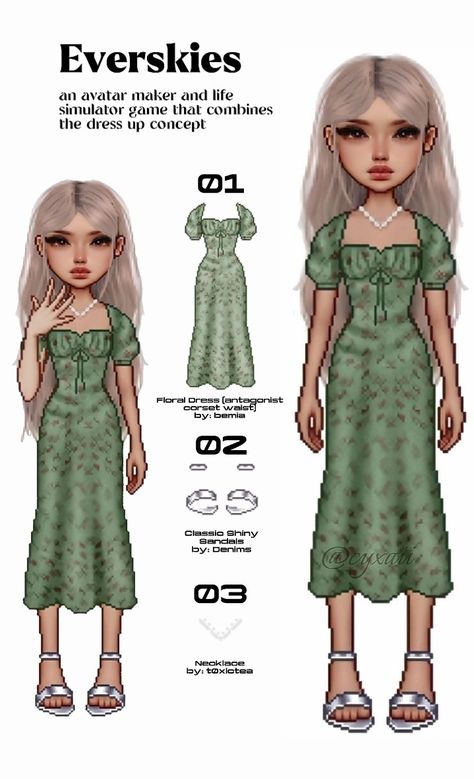 Everskies Clothes Name, Everskies Outfits With Names, Everskies Dress, Animated Clothes, Outfit Creator, Everskies Outfits, Dress Name, Dti Fits, Cute Art Styles