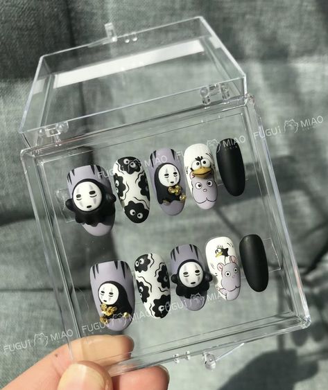 No Face Nails, Genshin Nails, Iris Nails, Nail Halloween, Nail Growth Tips, Disney Acrylic Nails, Korean Nail Art, Soft Gel Nails, Halloween Acrylic Nails