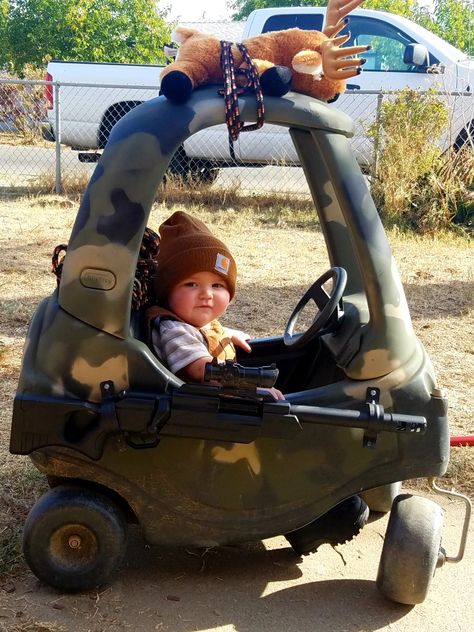 Toddler Deer Hunter Costume, Toddler Hunter Costume Boys, Baby Deer Costume Boys, Deer Hunter Costume Kids, Funny Baby Halloween Costumes For Boys, Deer And Hunter Family Costume, Toddler Hunting Photo Shoot, Toddler And Baby Costume Ideas, Family Hunting Halloween Costumes