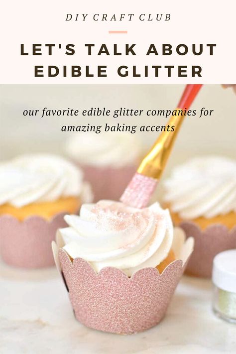 Glitter Dessert Table, How To Use Edible Glitter Dust On Cake, Pink Glitter Cupcakes, Glitter Cake Ideas, Edible Glitter Recipe, Shimmer And Shine Cake, Sparkly Cupcakes, Edible Glitter Dust, Sparkle Cake