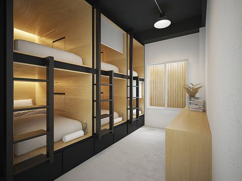 Gallery of Ora Hostel / Sea Architecture - 4 Sea Architecture, Girls Bedroom Sets, Bunk Bed Rooms, Hostels Design, Hostel Room, Capsule Hotel, Built In Bunks, Student Room, Student Accommodation