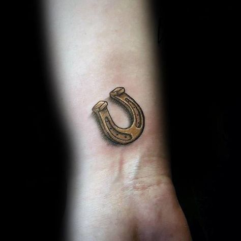 60 Horseshoe Tattoo Designs For Men - Good Luck Ink Ideas Horseshoe Tattoo, Tattoo Ideas Males, Tattoo On Wrist, Horse Shoe Tattoo, Shoe Tattoos, Geometric Sleeve Tattoo, Ankle Tattoos For Women, Remembrance Tattoos, Elements Tattoo