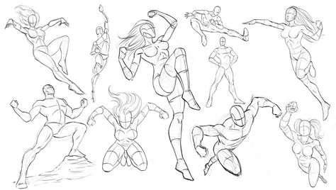 If you want to learn how to draw dynamic superheroes check out my website http://www.ramstudioscomics.com.  I will be sharing techniques for drawing various comic book characters.  From rough poses to rendering techniques for beginners.  I also have a full course on Udemy covering this subject.  You can get access to this content with a coupon code from my website.   Thanks for viewing and good luck with your COMIC ART! Drawing Dynamic Poses, Superhero Poses, Drawing Superheroes, Design Comics, Illustration Techniques, Female Superhero, Comic Book Superheroes, Tattoo Women, Anatomy Poses