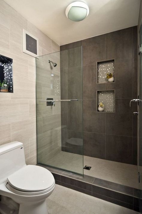 Bathroom, Small Bathroom Ideas With Walk In Shower: How to Build a Walk in Shower in Fast Time and Low Budget in Your Home Black Faucet Bathroom, Bathroom Shower Design, Interior Office, Black Faucet, Pretty Bathrooms, Faucet Bathroom, Bathroom Remodel Tile, Shower Niche, Brown Bathroom