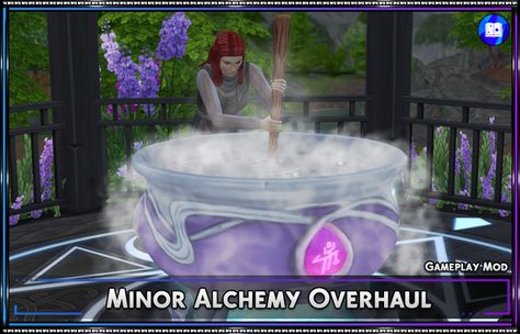 Sims 4 Realm Of Magic Mods, 4 Witches, Magic Realms, Potions Book, Cc Packs, Ts4 Mods, Potions Recipes, Sims 4 Traits, Glass Flask