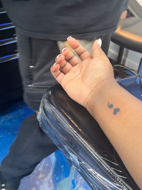 Semi-colon Tattoo Black Women, Semi Colon Tattoo, Heart Semicolon, Colon Tattoo, Semi Colon, Semicolon Tattoo, Angel Wings Tattoo, Tattoos For Black Skin, Wings Tattoo