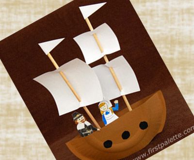 Mayflower Art, Mayflower Craft, Pirate Ship Craft, Pilgrim Crafts, Leaf Lantern, Thanksgiving Mom, Thanksgiving Lessons, Thanksgiving Stories, Diy Craft Ideas