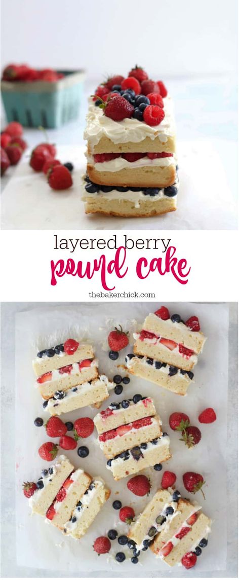 Berry Pound Cake, Basic Chocolate Cake, Cookout Desserts, Chimney Cakes, Chocolate Cake Recipes, Chimney Cake, Cream Cheese Pound Cake, 4th Of July Desserts, Berry Cake