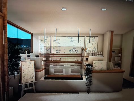 Bakery Bloxburg, Roblox Cafe, Bloxburg Restaurant, Bloxburg Cafe, Bloxburg City, Bloxburg Interior, Japanese Bakery, Restaurant Layout, Blox Burg