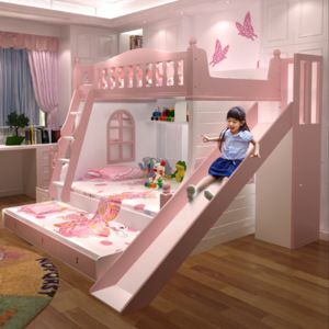 Princess Bunk Beds, Bed For Girls Room, Kids Bed Design, Wooden Beds, Wooden Bunk Beds, Kids Room Interior Design, Toddler Girl Room, Kids Bedroom Designs, Kids Interior Room