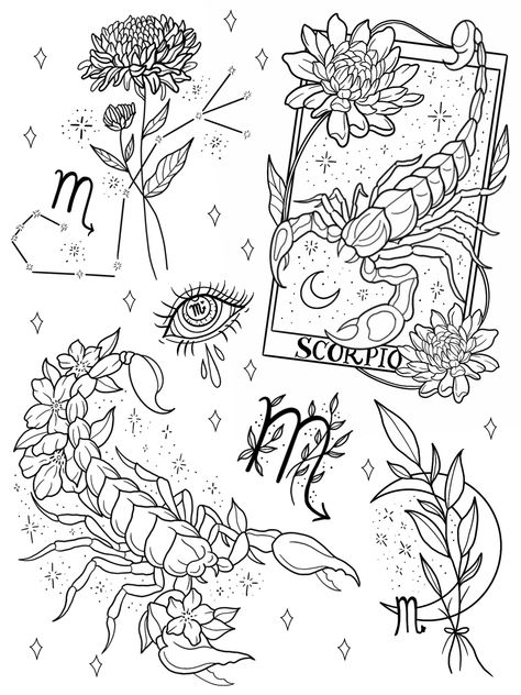 Cat Kingston, Kingston Tattoo, Illusion Tattoos, Optical Illusion Tattoos, Scorpio Art, Tarot Tattoo, Petit Tattoo, Witch Coloring Pages, Zodiac Sign Tattoos