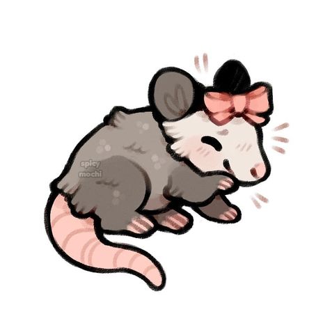 Cute Opossum Drawing, Opossum Drawing, Cute Opossum, Sky E, Goofy Drawing, Artist Illustration, Cute Doodles Drawings, Cute Doodle Art, Drawing Artist