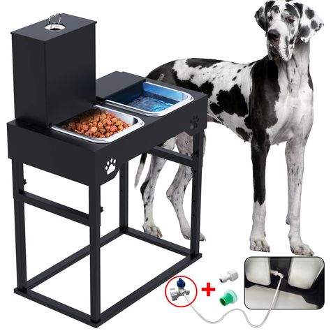 Automatic Pet/Dog Feeder,Automatic Dog Food&Water Dispenser for Large Dogs,Elevated Dog Bowls, Stainless Steel Raised Dog Bowls Adjustable to 8 Heights(3.94" to 20.47",for Medium & Large Sized Dogs Dog Feeder Automatic, Dog Food Stands, Large Dog Bowls, Pet Feeding Station, Dog Travel Accessories, Elevated Dog Feeder, Small Sized Dogs, Raised Dog Bowls, Stainless Steel Dog Bowls