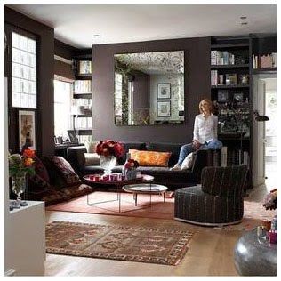 Farrow & Ball Mahogany Farrow And Ball Mahogany, Glamorous Living Room, Moody Living Room, Black Living Room Decor, Dark Living Rooms, Black Living Room, Living Room Update, Living Room Design Inspiration, Farrow And Ball