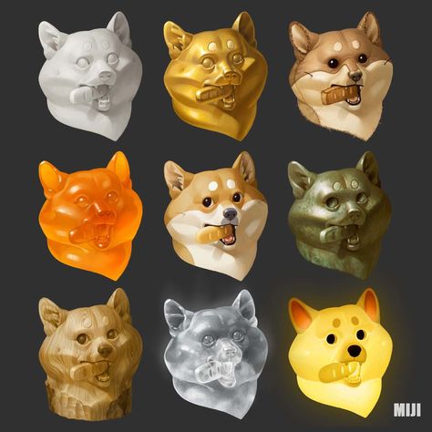 ArtStation - Material studies, miji lee Cool Art Posters, 3d Drawing Tutorial, 3d Drawings, Digital Painting Tutorials, Painting Tutorials, Arte Fantasy, 영감을 주는 캐릭터, Digital Art Tutorial, Art Posters