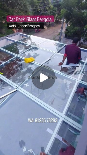 Sathish Kumar on Instagram: "Car Park Glass Pergola || Work in Progress || Chennai || WA- 91235 73283" Glass Pergola, Glass Ceiling, Car Park, Car Parking, Work In Progress, Chennai, Bedroom Interior, Pergola, Ceiling