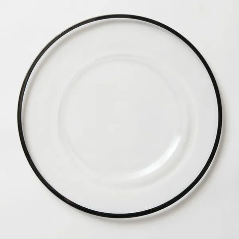 Halo Black Rimmed Charger - Collected & Co. : Collected & Co. Glass Charger Plates, Charger Plate, Black Rims, Event Rentals, Charger Plates, Place Setting, Event Rental, Minneapolis, Statement Pieces