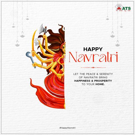 May this Navratri Maa Durga light up your homes with joy, richness and health. Happy Chaitra Navratri from the ATS Group! #HappyChaitraNavratri #HappyNavratri #ATS #ChaitraNavratri2023 #ATSInfrastruture #WelcomeHomeToATS Happy Navratri Poster Design, Navratri Social Media Post Creative, Happy Navratri Creative Ads, Navratri Creative Post, Navratri Poster Design, Navratri Maa Durga, Happy Chaitra Navratri, Navratri Poster, Newsletter Design Layout