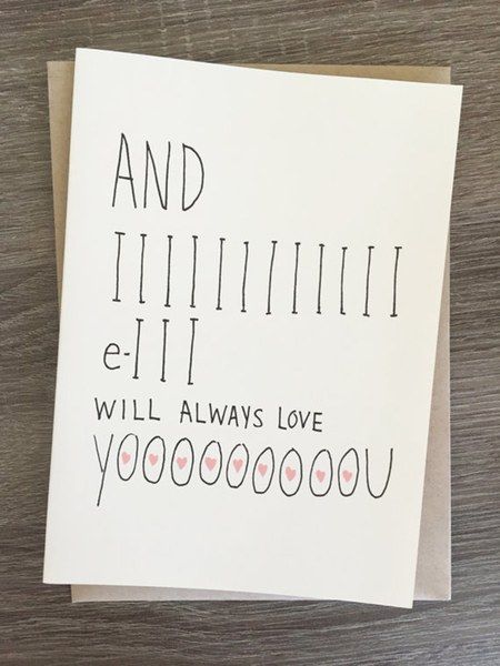 Even better if they’re the type to burst into song as soon as they see some deserving lyrics. $5; Etsy.com Valentines Day Card Ideas For Friends Funny, Cute Valentines Ideas, Valentines Day Sayings, Valentines Bricolage, Pet Diy, Funny Valentines Day Quotes, Valentine Love, Valentine's Day Quotes, Cadeau Diy