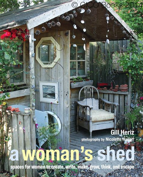 A Woman's Shed  by Gill Heriz. Published by CICO Books 2014. Inside She Shed Ideas, Shed Decoration, She Shed Ideas, Barn Door Ideas, Shed Ideas, Barn Style Doors, Small Sheds, Backyard Sheds, Potting Sheds