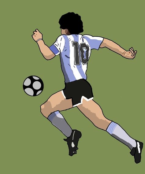 Maradona Drawing, Maradona Tattoo, Drawing Football, Football Rug, Argentina Team, 90s Football, Football Artwork, Fox Drawing, Football Art