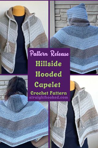 Hooded Cape Pattern Free, Free Crochet Cape Patterns For Women, Hooded Capelet Pattern, Cape Pattern Free, Hooded Cape Pattern, Hooded Capelet, Crochet Capelet Pattern, Crochet Cape Pattern, Capelet Pattern