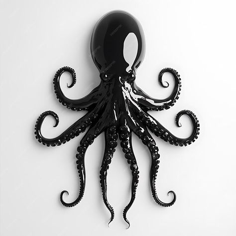 A black octopus with a large head hanging on a wall | Premium AI-generated image Octopus Graphic, Black Octopus, Octopus Design, Silhouette Illustration, Silhouette Art, Silhouette Design, Octopus, A Black, Graphic Resources