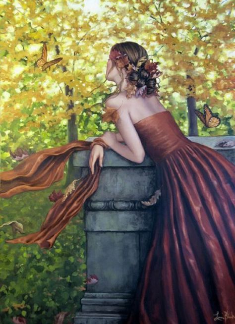 Autumn Song by Lauri Blank Lauri Blank, Fall Songs, Francisco Goya, Fine Art Painting Oil, Woman Painting, Art Oil, Original Fine Art, Figure Painting, Art Exhibition