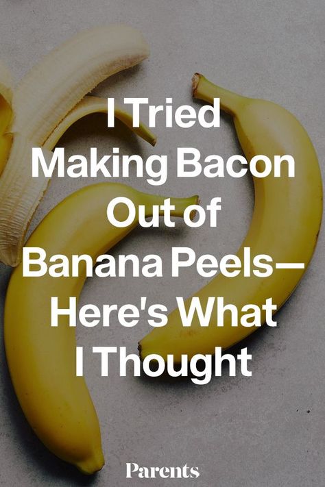 See what one person said about this new trendy "bacon" #baconsub #bananapeels #swaps Banana Peel Bacon, Leftover Banana, Making Bacon, Banana Peels, How To Make Bacon, Vegan Bacon, Flavored Bacon, Banana Peel, Breakfast Sandwiches