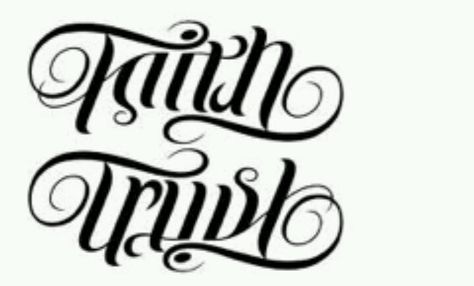 Yup Tattoo Text, Tattoo Name Fonts, Ambigram Tattoo, Optical Illusion Tattoo, Faith Tattoo, Strength Tattoo, Religious Tattoos, Calligraphy Words, Lettering Styles