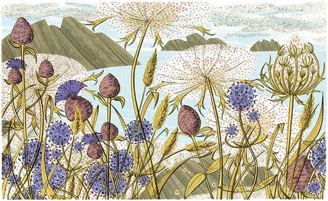 Angie Lewin interview - For Arts Sake Screen Printing Artist, Lino Print Artists, Angie Lewin, Fine Art Printmaking, Seed Heads, Relief Printing, Woodcuts Prints, Lino Print, Summer Art