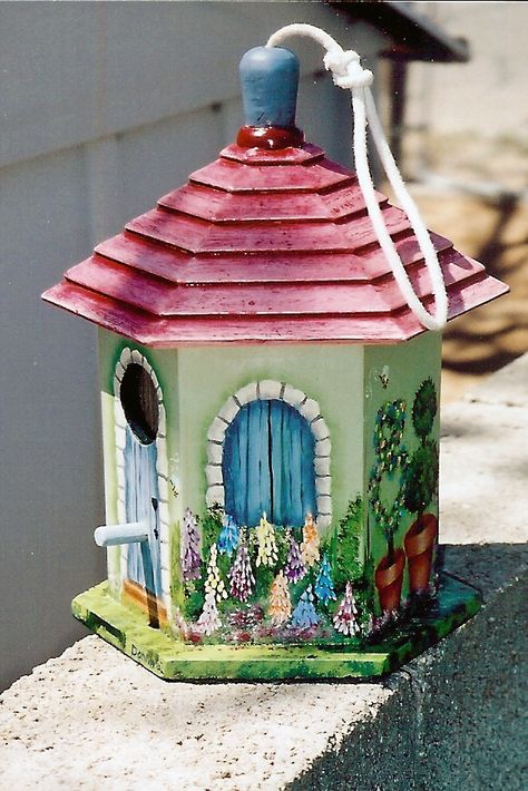 1000+ ideas about Painted Birdhouses on Pinterest | Birdhouses, Rustic Birdhouses and Bird Feeders Fairy Bird Houses Ideas, Bird Boxes Ideas Painted, Hand Painted Bird Houses, Bird Feeders Painted, Hand Painted Birdhouses Ideas, Bird Feeder Painting Ideas, Painting Birdhouses Ideas, Cute Birdhouse Painting Ideas, Painted Birdhouses Ideas