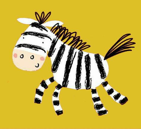 Cute Zebra Illustration, Zebra Doodle, Zebra Drawing, Zebra Illustration, Zebra Art, Baby Art, Art Classroom, Zebras, Painting For Kids