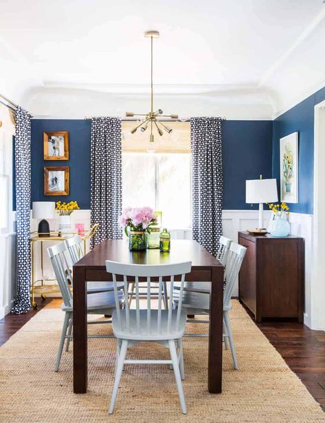 Do It Yourself Decoration, Budget Furniture, Stylish Dining Room, Dining Room Blue, Room Redesign, Emily Henderson, Living Room On A Budget, Up House, Dining Room Small